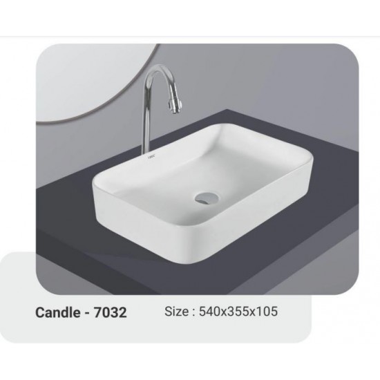 Νιπτήρας Μπάνιου Πορσελάνης Μαυρος Ματ I-zec Candle 7032 54 x 35,5 x 10,5  εκ. Επικαθήμενος χωρίς Οπή για Βρύση